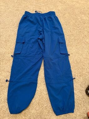 Electric Blue Cargo Jogger Pants
